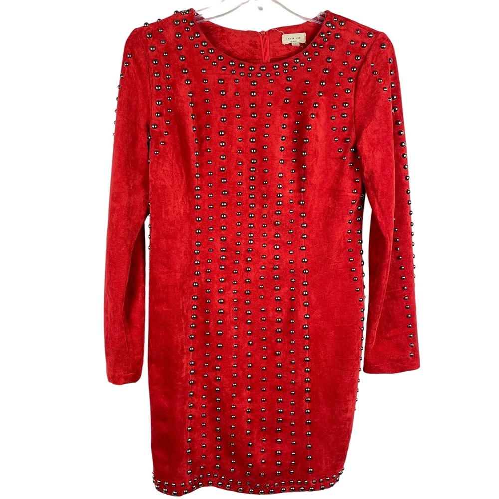 Tea & Cup Studded Long Sleeve Women's Dress